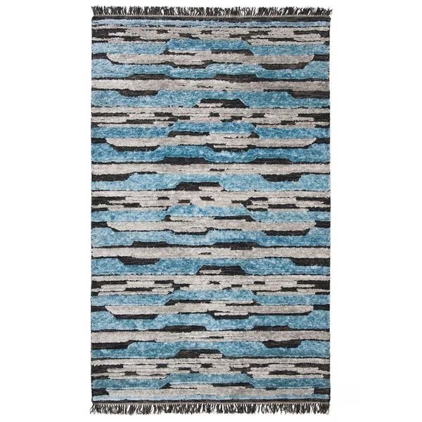 9 x 12 ft. Kenya Hand Tufted Rectangle RugCharcoal & Blue, Safavieh, Mfr#: KNY558H-9